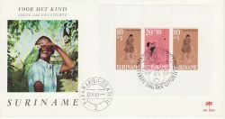 1968-11-22 Suriname Child Welfare Stamps M/S FDC (77755)