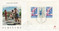1969-11-21 Suriname Child Welfare Stamps M/S FDC (77762)