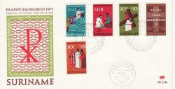 1973-03-04 Suriname Easter Charity Stamps FDC (77790)