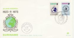 1973-11-07 Suriname Interpol Stamps FDC (77794)