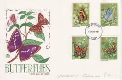 1981-05-13 Butterflies Stamps Derby FDC (77975)
