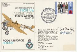 1971-09-09 RAF Hendon Flown Signed Cover (78125)