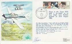 1983-08-23 RAF AC7 First Flight of the S.A.H.1 Signed (78166)