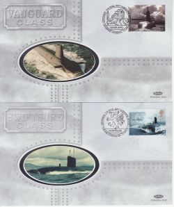 2001-04-10 Submarines Stamps Set of 4 Benham FDC (78195)