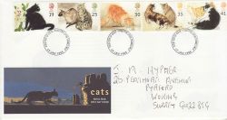 1995-01-17 Cats Stamps Kingston FDC (78233)