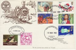 1981-11-18 Christmas Stamps Talyllyn Railway FDC (78293)