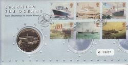 2004-04-13 Ocean Liners Stamps Southampton Coin FDC (78417)