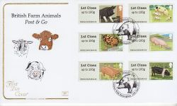 2012-04-24 Farm Animals Post and Go Stamps FDC (78564)