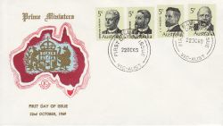 1969-10-22 Australia Prime Ministers Stamps FDC (78731)