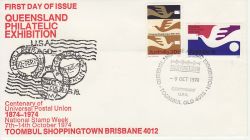 1974-10-09 Australia UPU Centenary Stamp FDC (78762)