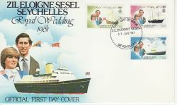 1981-06-23 Zil Eloigne Sesel Seychelles Royal Wedding FDC (78972)