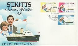 1981-06-23 St Kitts Royal Wedding Stamps FDC (78974)