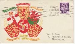 1958-08-18 Wales Definitive Stamp Conway wavy FDC (79044)