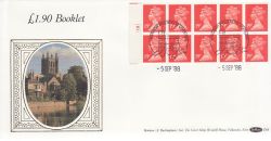 1988-09-05 £1.90 Booklet Stamps B3 Cylinder Margin FDC (79066)