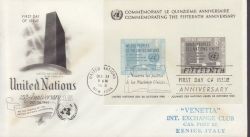 1960-10-24 United Nations 15th Anniv M/S FDC (79240)