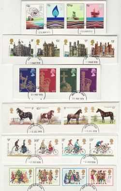 1978 FDC Cut Outs x 6 Sets For FU Stamps (79250)
