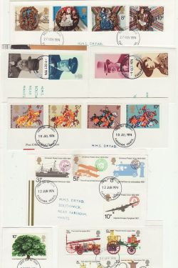 1974 FDC Cut Outs x 6 Sets For FU Stamps (79252)