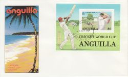 1987-10-05 Anguilla Cricket $6 Stamp M/S FDC (79264)