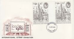 1980-04-09 London Stamp Exhibition Gutter Pair FDC (79387)