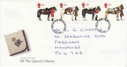 1997-07-08 Queens Horses Stamps Fareham FDC (79475)