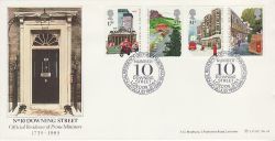 1985-07-30 Royal Mail 350th 10 Downing Street Bradbury FDC (79597)