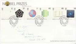 2001-10-02 Nobel Prizes Stamps Cambridge FDC (79644)