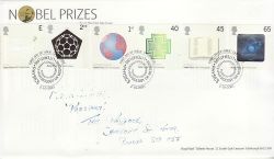 2001-10-02 Nobel Prizes Stamps Cambridge FDC (79645)