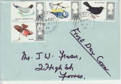 1966-08-08 British Birds Stamps Forres cds FDC (79780)