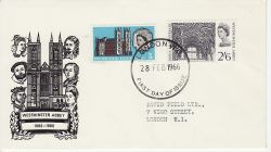 1966-02-28 Westminster Abbey Stamps London WC FDC (79797)