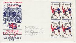 1966-08-18 Football England Winners Birmingham FDC (80024)
