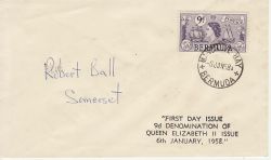 1958-01-06 Bermuda 9d Stamp FDC (80037)
