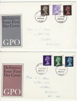1967 Definitive Stamps Brighton x2 FDC (80639)