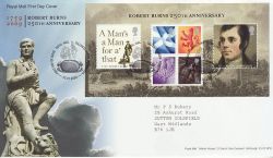 2009-01-22 Robert Burns Stamps M/S T/House FDC (80725)