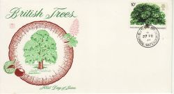 1974-02-27 British Trees Stamp RAF STN cds FDC (80952)