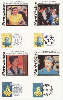 1990-04-10 Queens Award x4 Benham Cards FDC (80960)