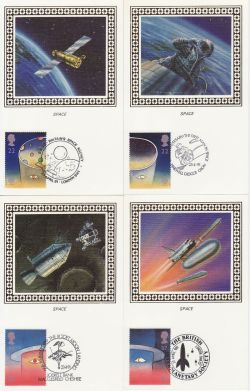 1991-04-23 Europe in Space Stamps x4 Benham Cards FDC (80972)