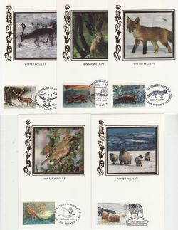 1992-01-14 Wintertime Stamps x5 Benham Cards FDC (80979)