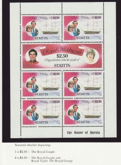 1981 St Kitts Royal Wedding $2.50 S/Sheet MNH (81149)