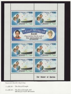 1981 Grenadines St Vincent Royal Wedding $3.50 S/S MNH (81185)