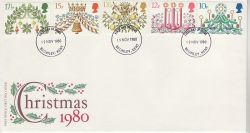 1980-11-19 Christmas Stamps Bromley FDC (81225)