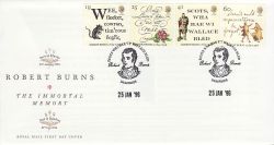 1996-01-25 Robert Burns Stamps Dumfries FDC (81589)