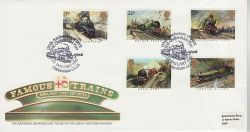 1985-01-22 Famous Trains Stamps Cheltenham FDC (81717)