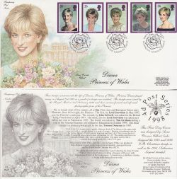 1998-02-03 Diana Stamps Kensington FDC (81764)
