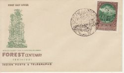 1961-11-21 India Forest Centenary Stamp FDC (81798)
