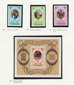 1981 Grenada Royal Wedding Stamps + M/S MNH (81831)