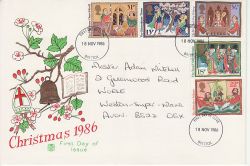 1986-11-18 Christmas Stamps Bristol FDC (81857)