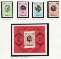 1981 Jamaica Royal Wedding Stamps + M/S MNH (81874)