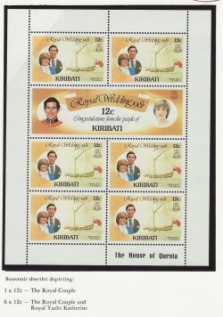 1981 Kiribati Royal Wedding 12c Sheetlet MNH (81900)