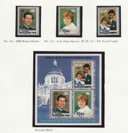 1981 Niue Royal Wedding Stamps +5c S/S +10c MNH (81956)