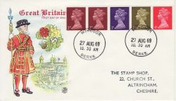 1969-08-27 Definitive Coil Stamps Windsor cds FDC (82147)